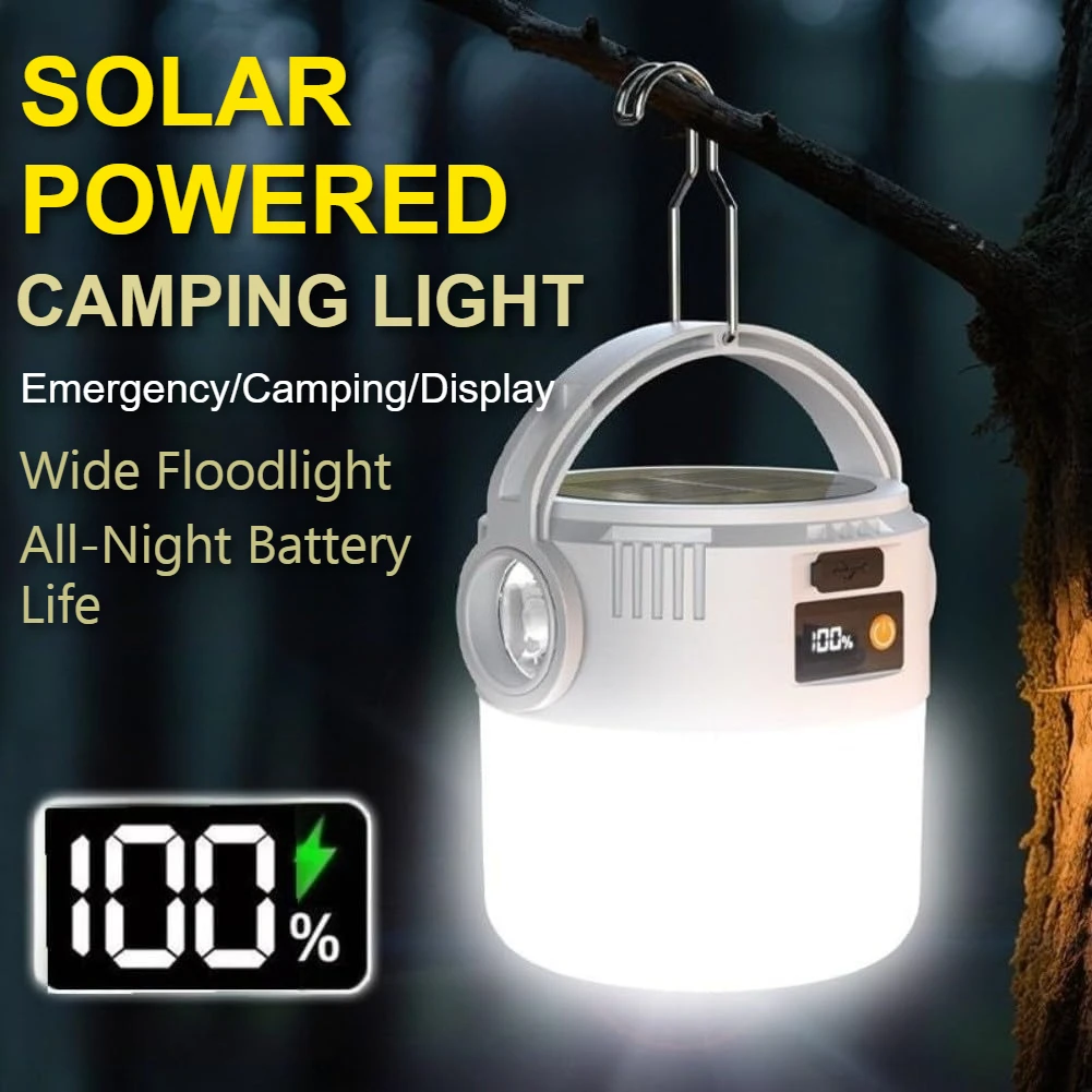 

New Solar Powered camping light Rechargeable Battery Tent light Multi functional Handheld Outdoor Retro Camping Light Atmosphere