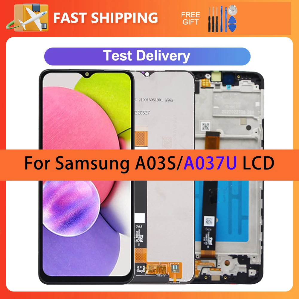 

6.5" High quality LCD For Samsung A037U Display Touch Screen Digitizer Assembly With Frame For Samsung A03S A037U LCD