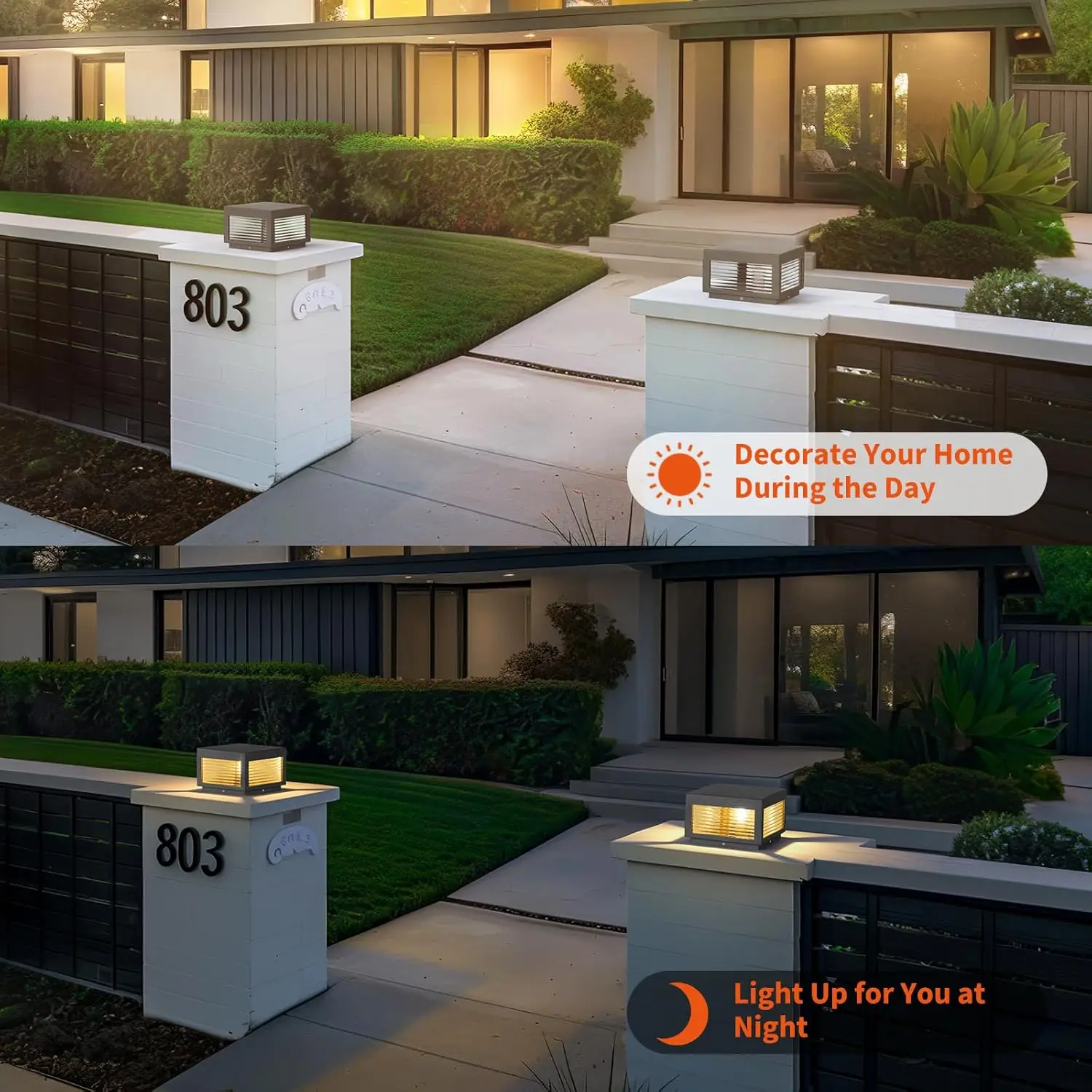 Luz P para exteriores, lámpara con tapa de columna LED con cable de alto voltaje para cuadros modernos, linterna impermeable IP54 con iluminación de paisaje de 3000K para