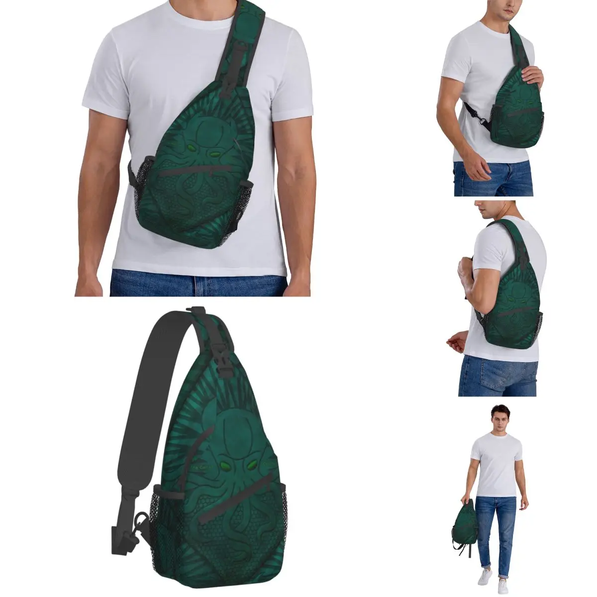 The Call Of Cthulhu Small Sling Bag Chest Crossbody Shoulder Backpack Outdoor Hiking Daypacks Mythos H. P. Lovecraft Men Women