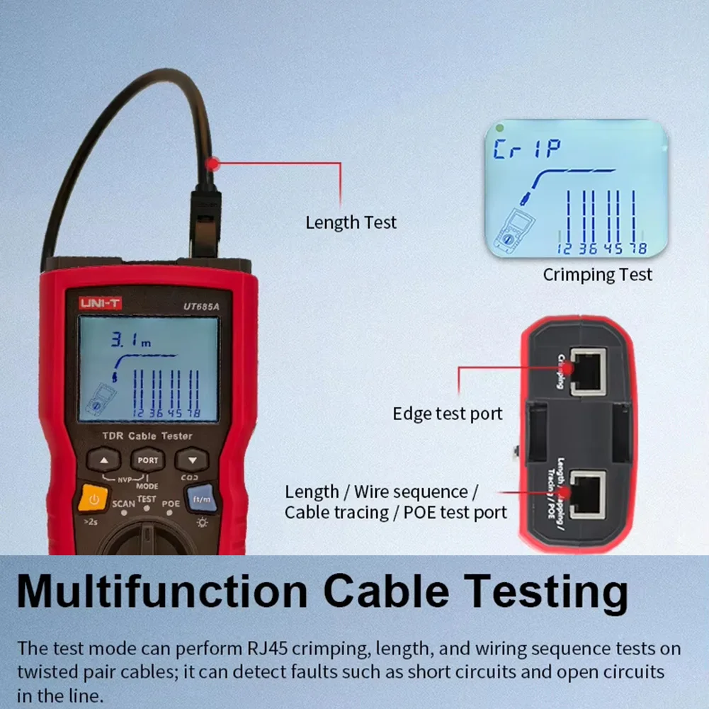 Crimping Test For RJ45 Connectors Circuit Breaker Finder Ethernet Fault Finder Network Wire Locator for auto Shutdown Feature