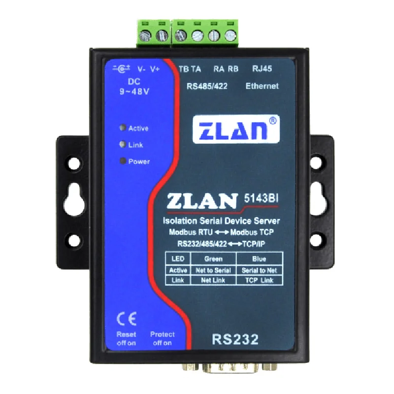 Zlan5143bi industrielles Isolat seriell rs232 rs485 422 zu Ethernet TCP/IP LAN Konverter Multi-Host Modbus RTU Gateway iot Server