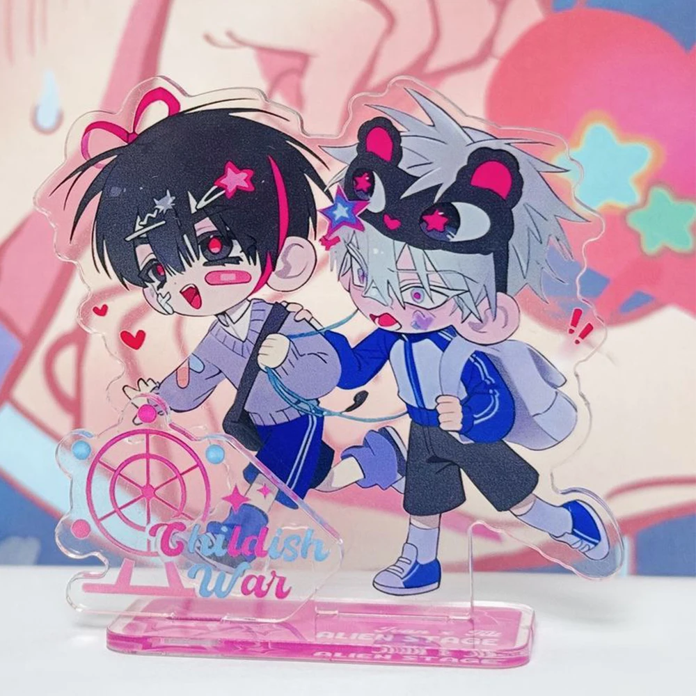 Cute Anime Figure Ivan Till Q Version Model Stand Anime Peripheral Alien Stage Acrylic Stand Desktop Ornament Cosplay Props