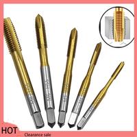 A88Z 10Pcs Machine Screw Tap Set, Spiral Flute Drill Taps Metric M3-M8 And Spiral Pointed Taps M3-M8 Thread Tapping Tool