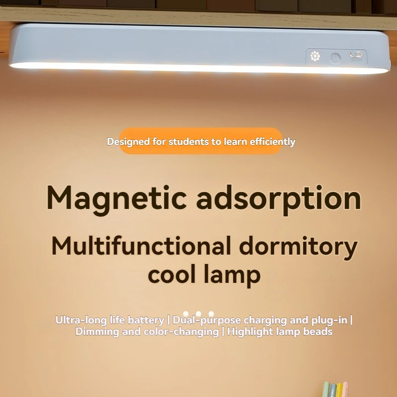 

Magnetic Clip-On/Stick Lamp with USB Rechargeable Battery, Desk & Bedside Light for Dorm Room Study