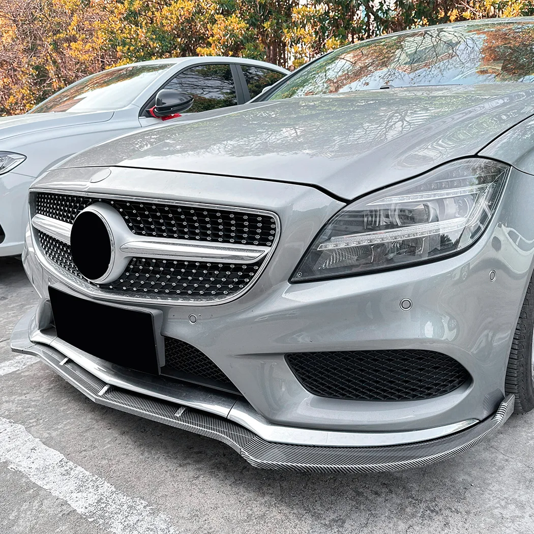 Car Front Bumper Lip Splitter For Mercedes-Benz CLS Class C218 X218 CLS260 CLS300 2014-2017 AMG Diffuser Lower Bumper Canard Kit