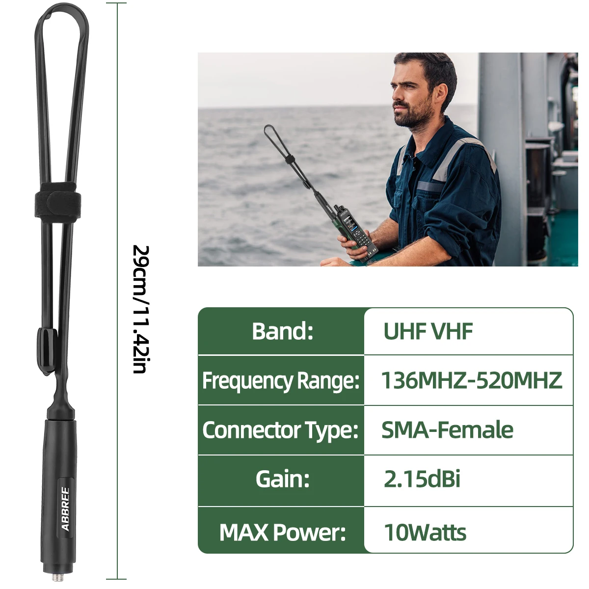 ABBREE CS التكتيكية اسلكية تخاطب هوائي ثنائي النطاق SMA-أنثى هوائي قابل للطي ل Baofeng UV-32 DM-32 UV-21 PRO V2 هام راديو
