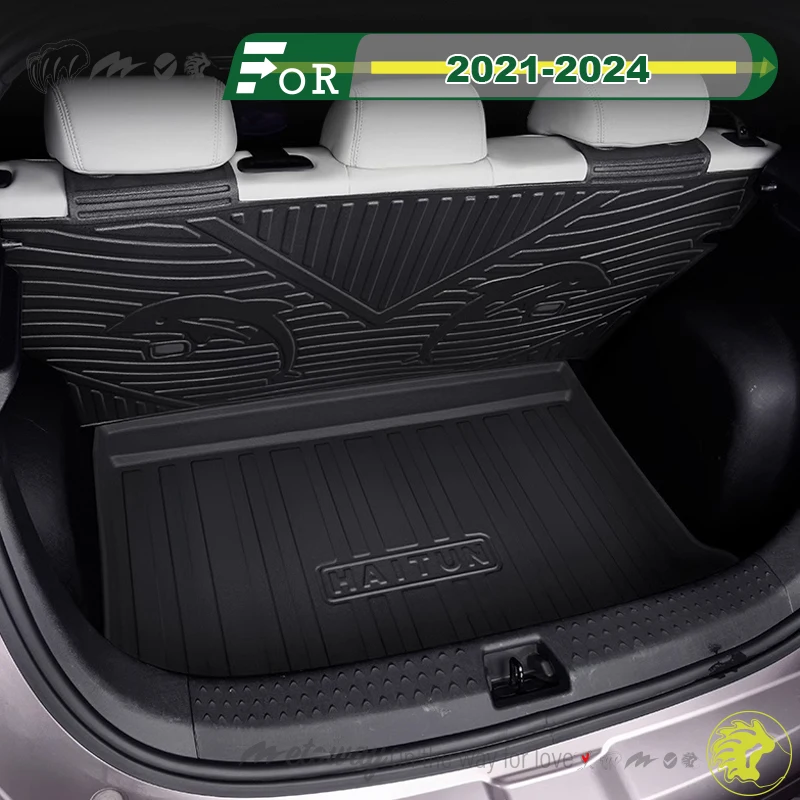 For BYD DOLPHIN 2021-2024 Custom Fit Car Trunk Mat All Season Black Cargo Mat 3D Shaped Laser Measured Trunk Liners