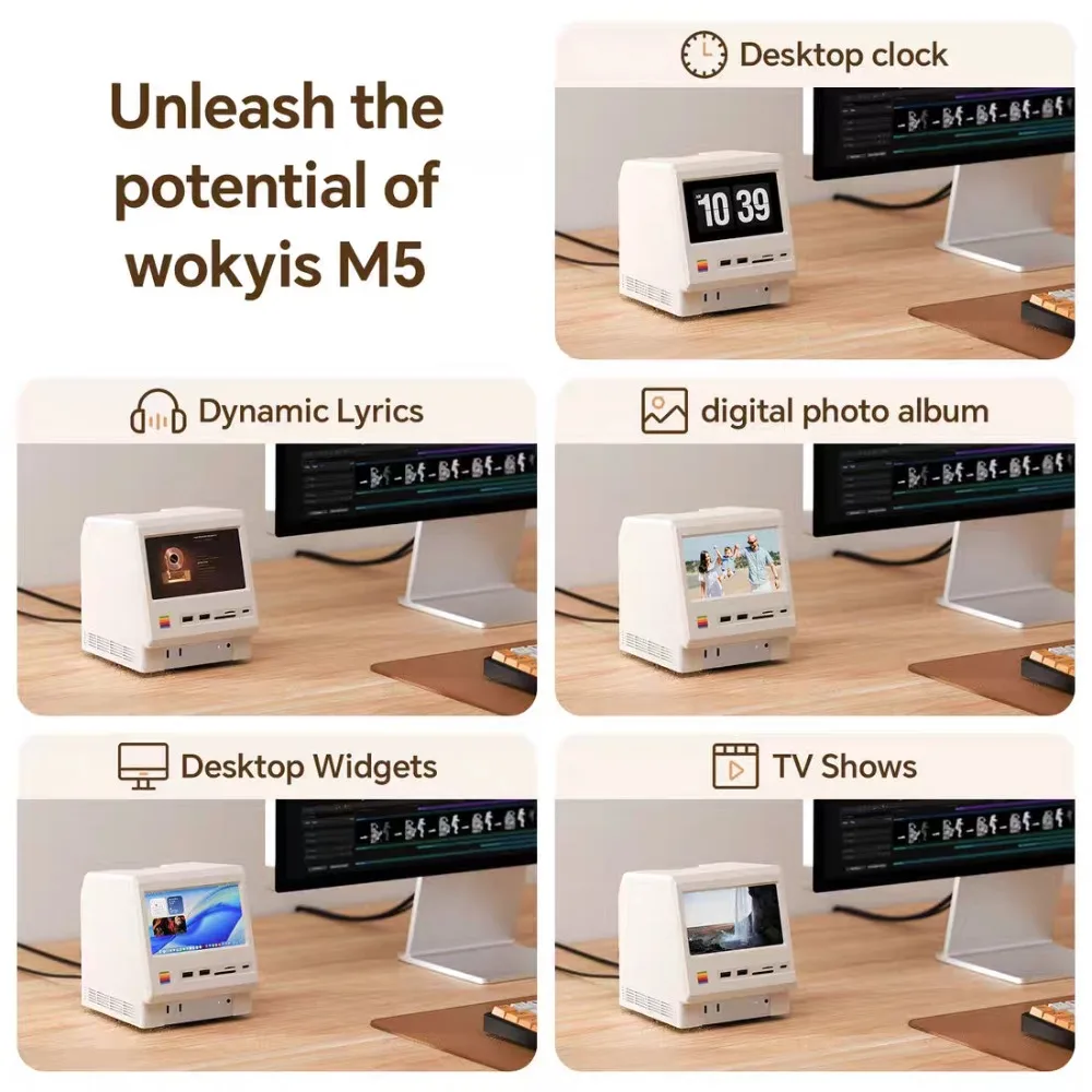 Wokyis M5 Mac محطة إرساء صغيرة ريترو توسيع عالية الوضوح عرض 8 تيرا بايت القرص الصلب توسيع واجهة توسيع محور الهدايا