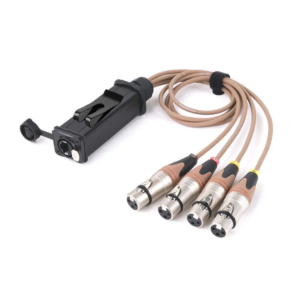 4 Channel 3Pin Audio Network XLR Cable for Stage Sound Lighting Recording Studio Male and Female to STP RJ45 Cat5/Cat6 Ethercon