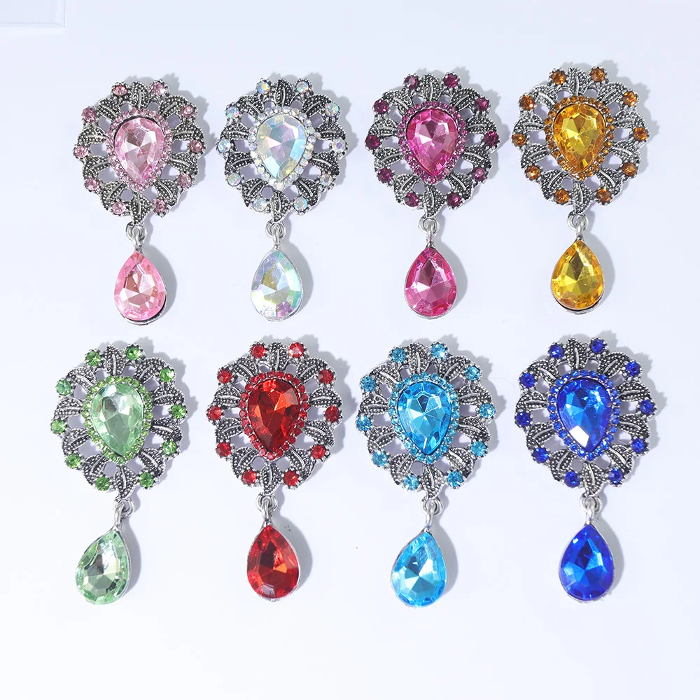 

NEW Style 27*50mm 5Pc Acrylic Rhinestone Brooch Accessories DIY Wedding Invitation Card Wine Glass Gift Box Creative Decoration