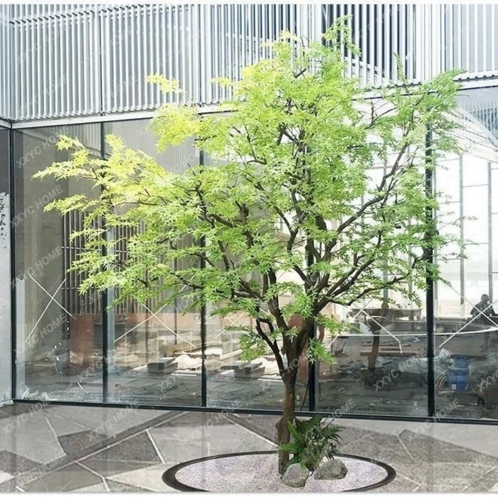 Artificial Green Maple Tree Maple Tree Large Interior Design Decoration Fake Trees Window Landscape Red Maple Tree