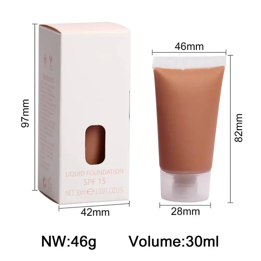 

Custom 30ml Matte Liquid Foundation Waterproof Long Lasting Oil Control Full Coverage Face Concealer Makeup Base Bulk