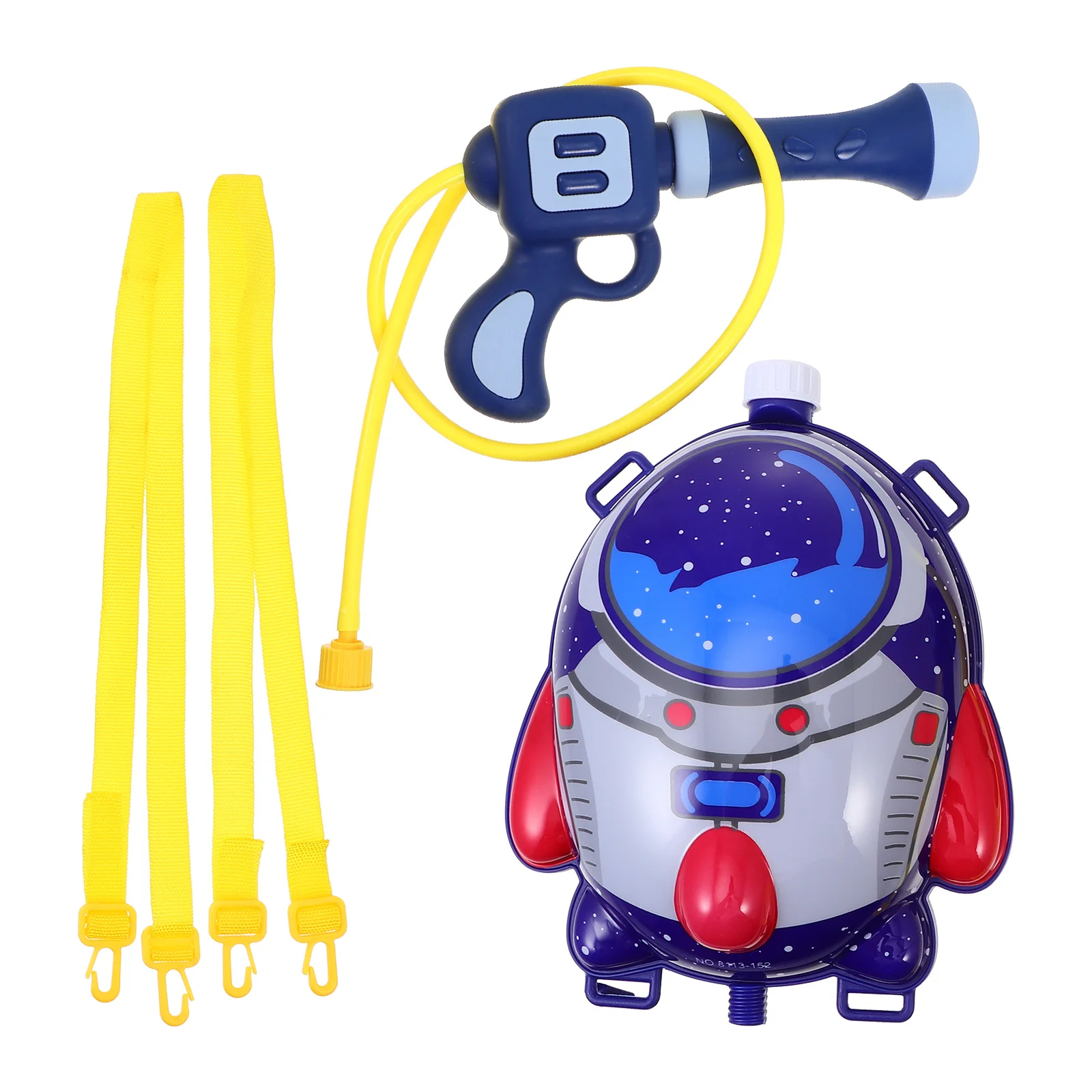 1Set Adjustable Strap Backpack Water Blue Cartoon Pattern Pool Beach Outdoor Kids Summer Fun Play Backpack Water