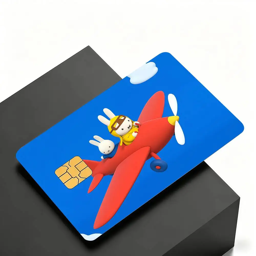 Niedliche M-Miffy Kreditkarten-Skin-Cover-Aufkleber 4 Stück Folien Bus-Pass Vorderseiten-Dekoration Bank-Debit-Karten Wasserdicht – Detail 10