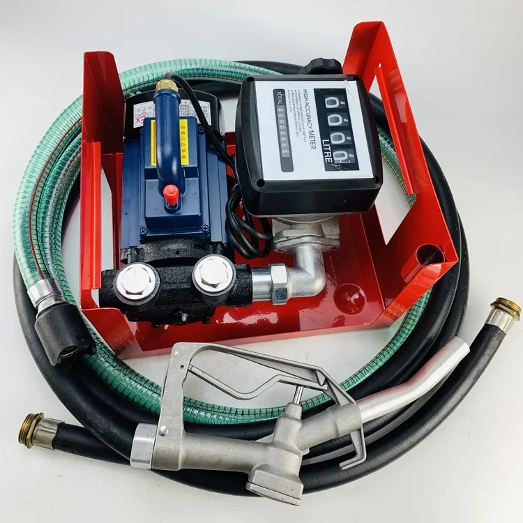 AC Pump 220V 110V Fuel Diesel Refueling Electric Transfer Pump Assy with Quantitative Flow Meter