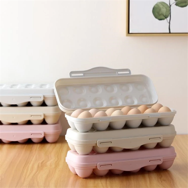 Egg Tray Holder Egg Storage Box Refrigerator Crisper Storage Container Camping Picnic BBQ ShockProof Egg Holder Box Organization