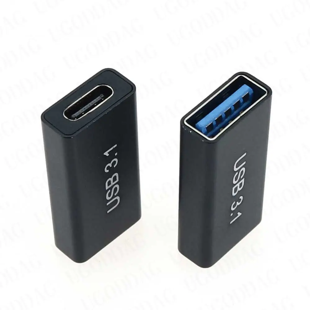 ตัวต่อ3.0 USB 1/2ชิ้นตัวเมียไปยัง USB ชนิด C ตัวเมียอะแดปเตอร์ตัวเมียตัวแปลงการเชื่อมต่อแบบ Type-C ความเร็วสูง USB3.0ตัวขยายสัญญาณ