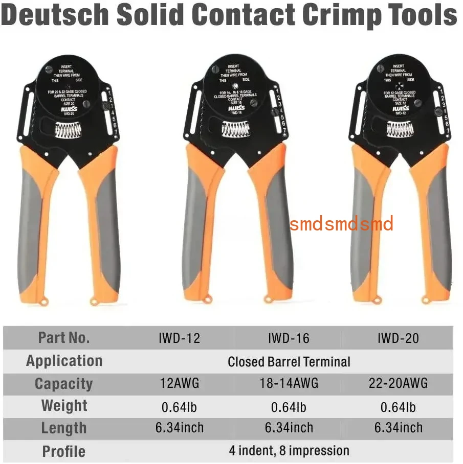 KIT-DC01/DC02 Automotive Rapair Mult Tool Kit Crimping Tools Set Removal Tools for Deutsch TerminalsWeather Pack Terminals