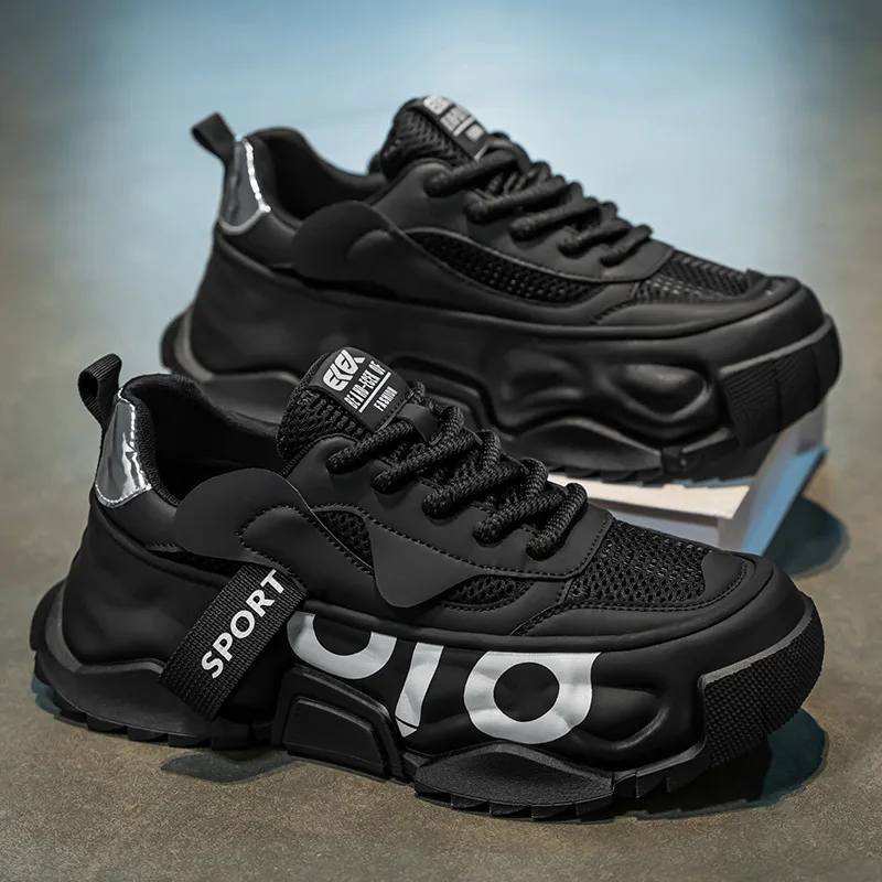 حجم كبير 47 48 أحذية رجالية عصرية تنفس شبكة أحذية رياضية سميكة سوليد مريحة احذية الجري للرجال أحذية تنس أحذية رياضية #2