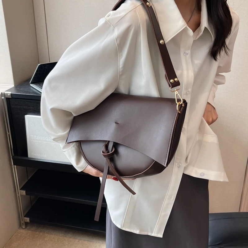 High Quality Women Small Pu Leather Handbags Saddle Bag Casual Female Shoulder Tote Bag Designer Ladies Crossbody Bags for Women