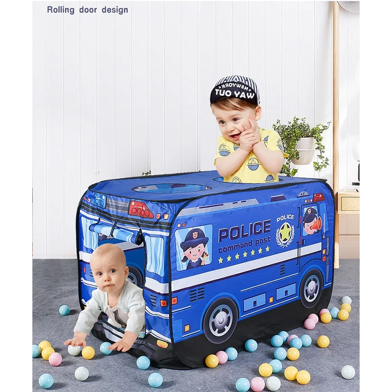 Children Tent Kids Play Tent Toy Foldable Playhouse Cloth Fire Truck Police Car Game House Bus