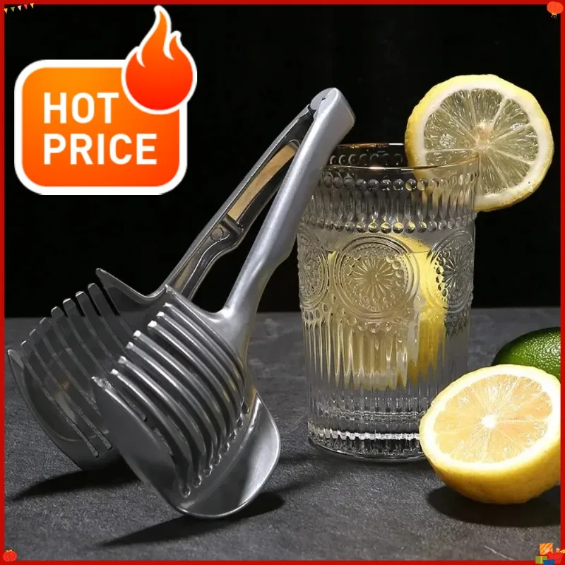 2026 Best-seller Stainless Steel Kitchen Handheld Orange Lemon Slicer Tomato Cutting Clip Fruit Slicer Onion Slicer