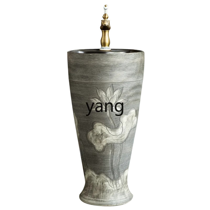

LH engraved column washbasin integrated washbasin floor-to-ceiling outdoor courtyard small apartment