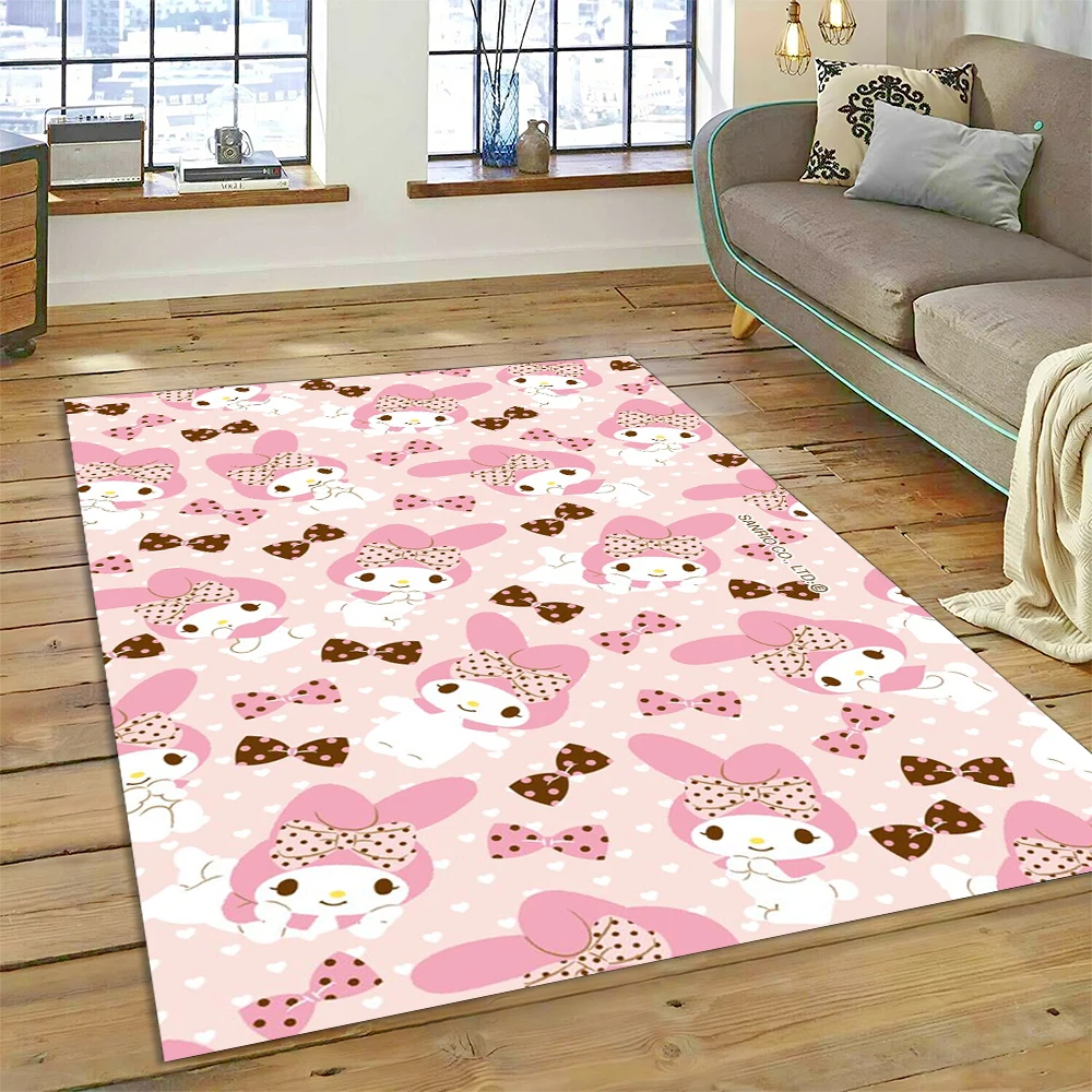 27 Style Cartoon Melody Melo Kawaii Sanrio Carpet Rug for Bedroom Living Room Home Sofa Decoration,kids Large Decor Floor Mat HD