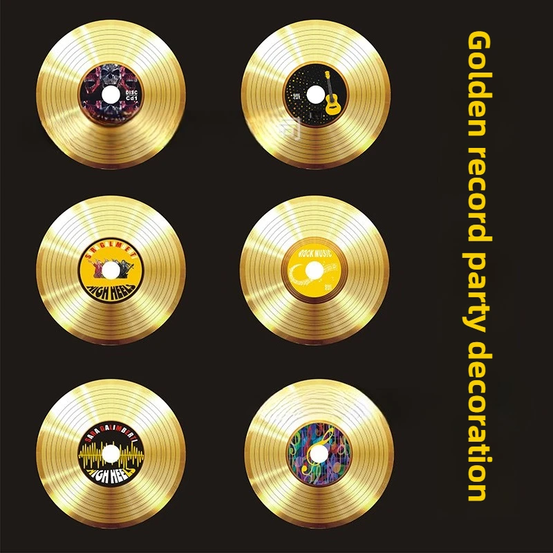14.2cm Retro Vinyl Record Wall Sticker Self-Adhesive Music CD Decal for Bar Cafe Birthday Party Decor Removable Decorator view 6