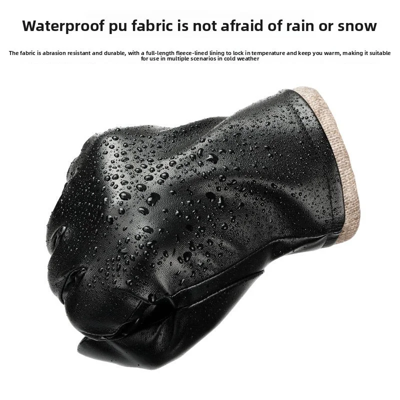 الشتاء بلون قفازات الموضة هدية الكريسماس قفازات رجالية نسائية 2025 جديد الجلود الاصطناعية للكبار القفازات الدافئة
