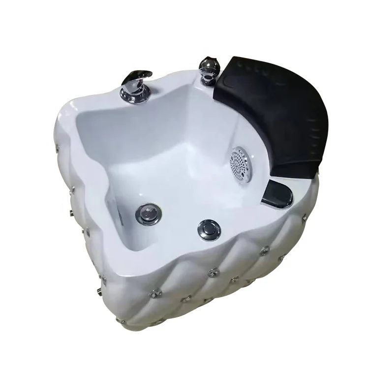 Luxury Pedicure Chair Durable Portable Basin New Style Glass Fiber Foot Tub Spa Application Salon Use Pipe Jet Massage Footbath