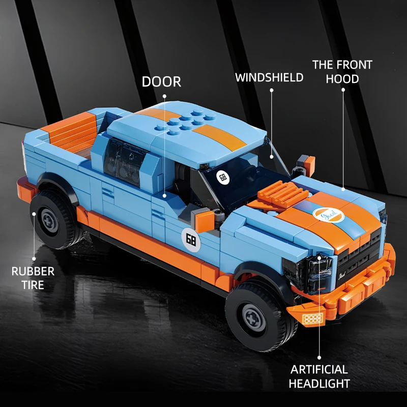 66004 F 150 픽업 트럭 모델 457피스 블록 세트 SUV 시리즈 MOC 브릭 데스크탑 장식 어린이 MOC 장난감 선물