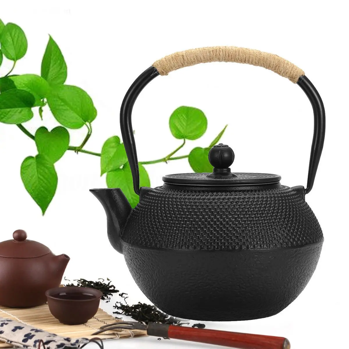 

1.2L Japanese Tetsubin Style Iron Tea Pot Kettle Tetsubin Teapot + Strainer