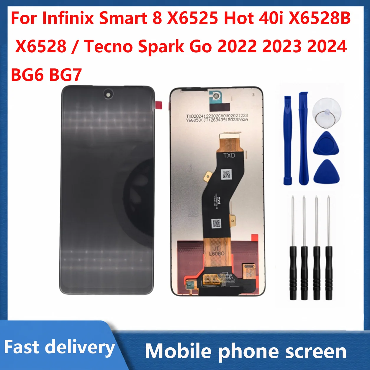 Original LCD For Infinix Smart 8 X6525 Hot 40i / Tecno Spark Go 2022 2023 2024 BG6 LCD Display Touch Screen Digitizer Assembly