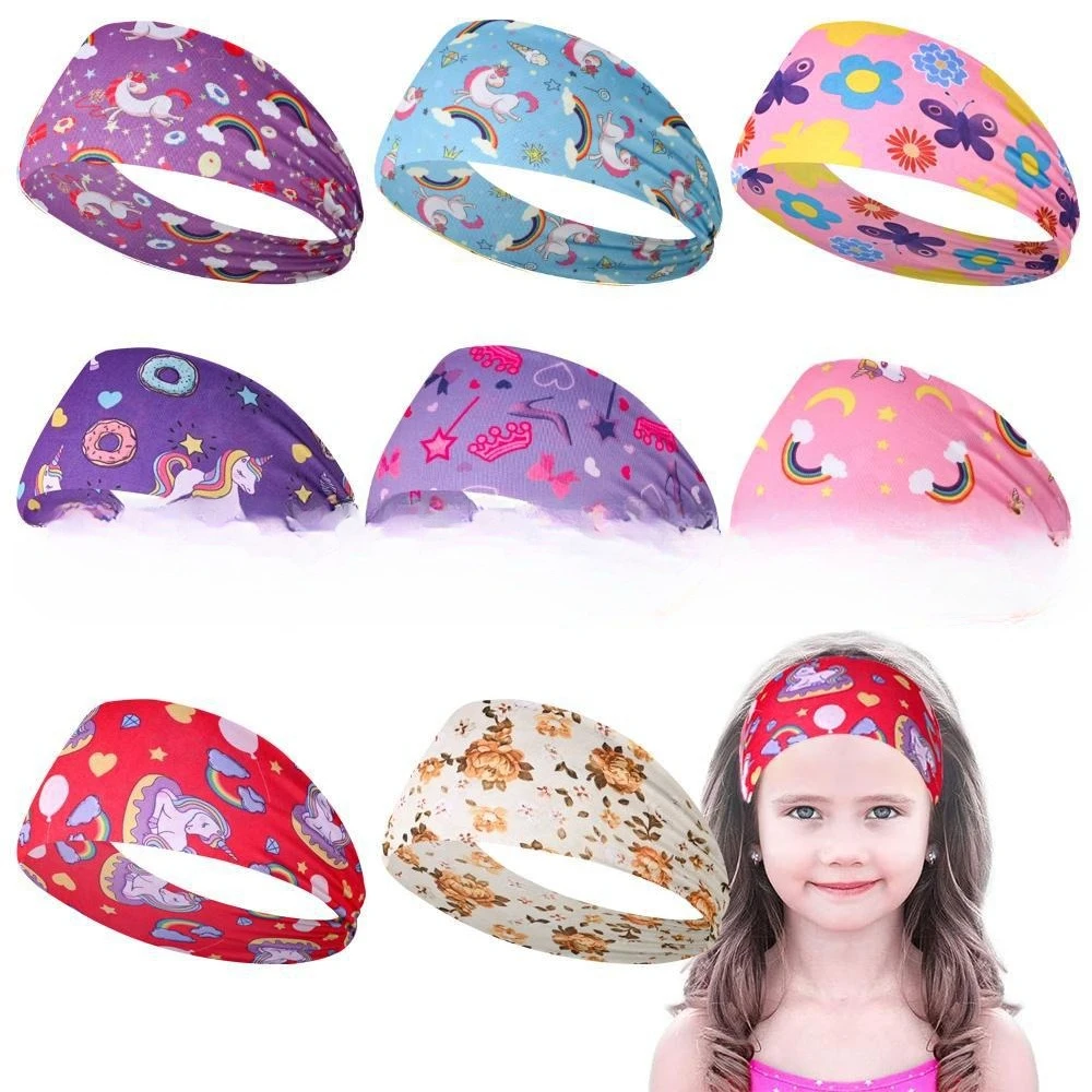 

Kids Sports Headband Sweat Absorbent Yoga Fitness Elastic Non Slip Animal Print Hairband