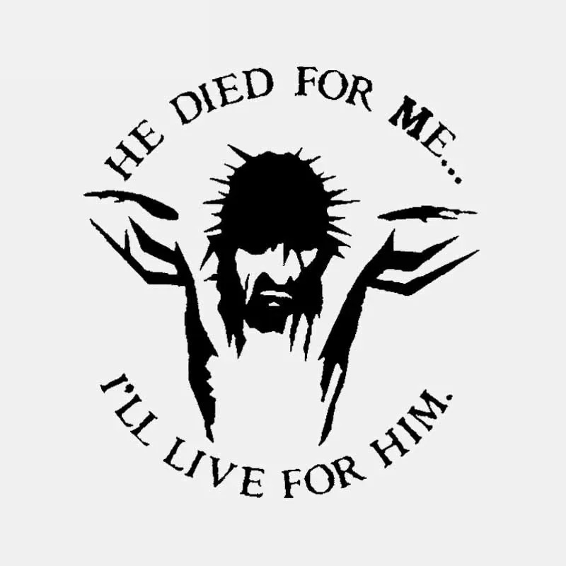 

Car Stickers He Died for Me I Live for Him PVC Decals Love Religion Christian Stickers Waterproof Black/white, cars accessories