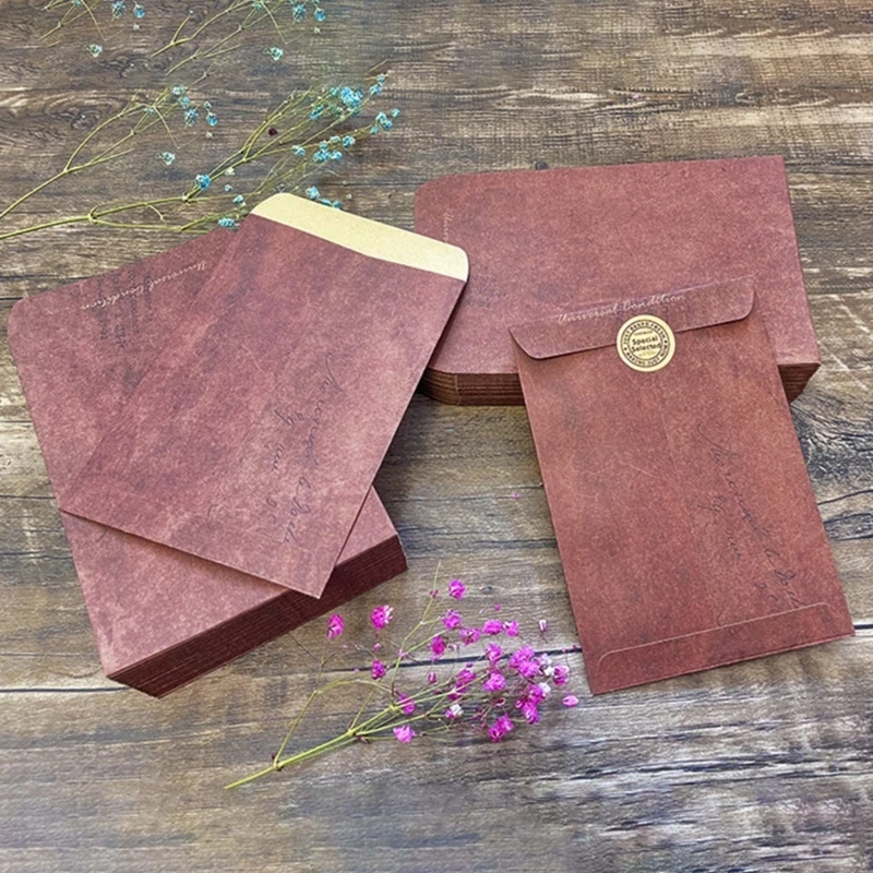 100x/Set Antique Envelopes Krafts Paper Envelopes Aged Blank Envelopes for Party Invitations Home Stationery Supplies
