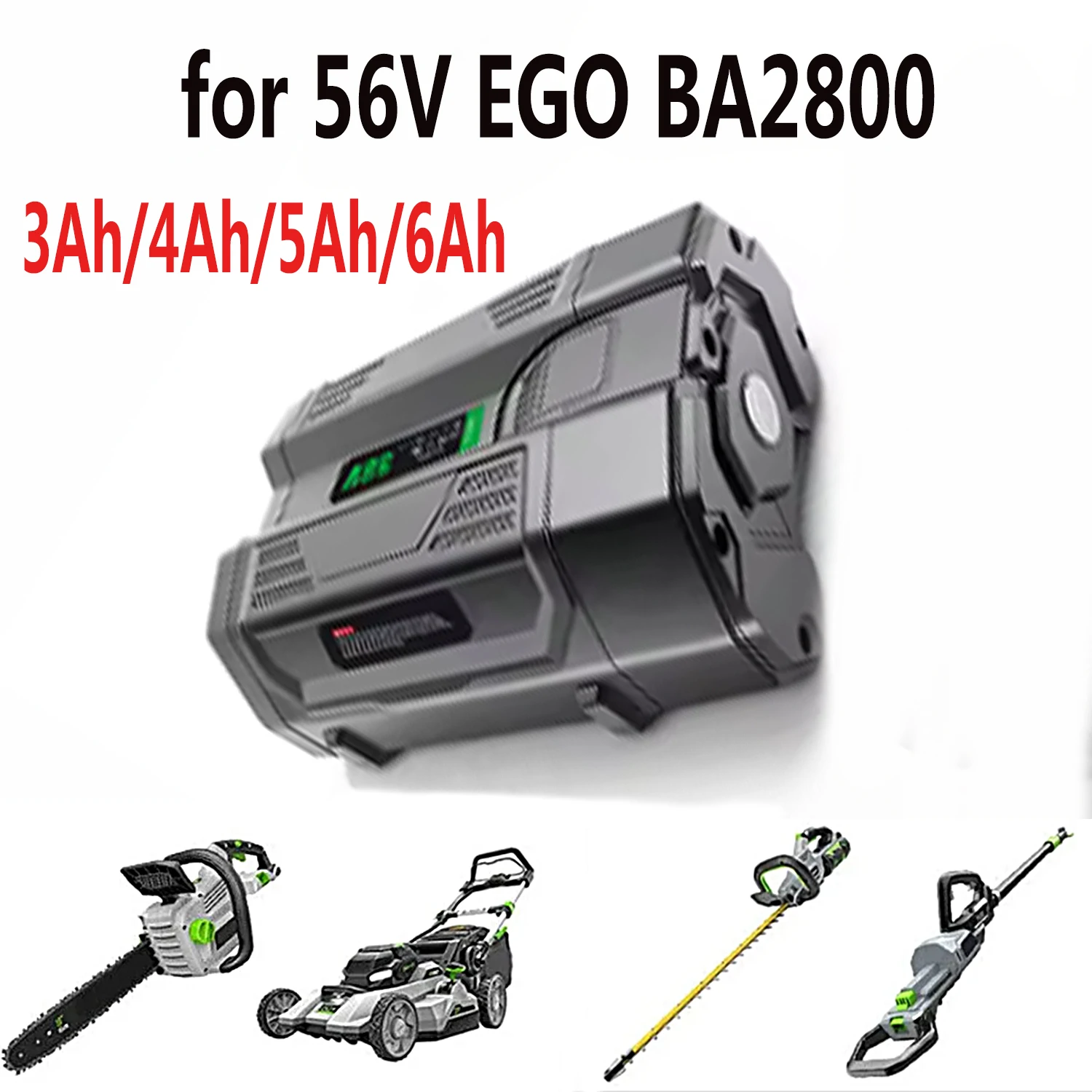 

56V 6000mAh For EGO BA2800 Replacement Battery Compatible For EGO BA2800T BA4200 BA4200T BA1400 BA1400T BA5600T BA2240 BA1120