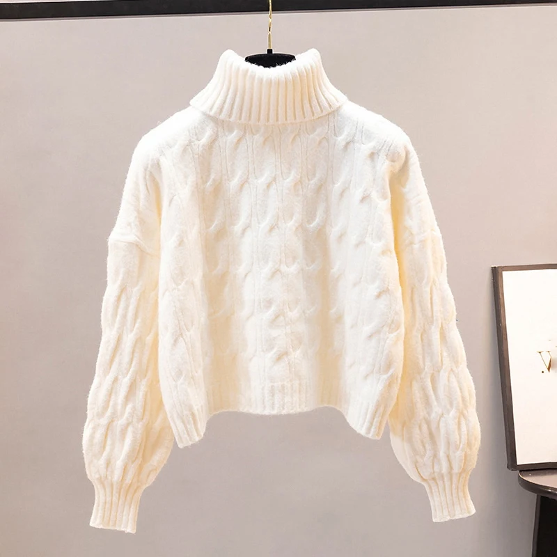 เสื้อไหมพรมคอสูงสำหรับผู้หญิง สไตล์ลำลอง ใส่สบาย เหมาะสำหรับใส่เป็นเสื้อตัวใน หรือใส่เป็นเสื้อคลุม ให้ความอบอุ่น แขนยาว สำหรับฤดูใบไม้ร่วงและฤดูหนาว สินค้ามาใหม่