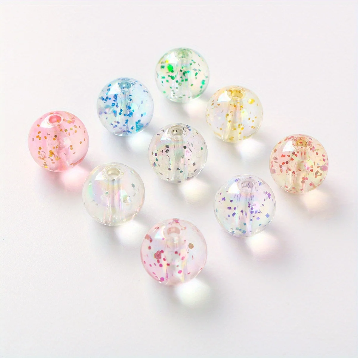 

10/8/6 мм разноцветные AB прозрачные бусины с порошком, аксессуары для изготовления бисера «сделай сам», декоративные бусины с интервалом для рукоделия