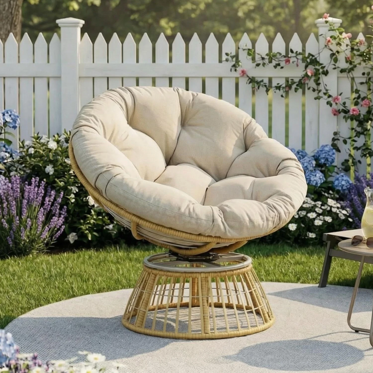 Swivel Papasan Chair, Outdoor - огляд і ціна Outdoor Furniture No Cushions