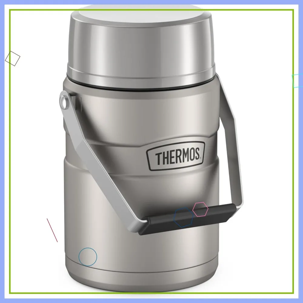 

Stainless Steel Vacuum-Insulated Food Jar with 2 Containers, 47 oz, Matte Finish for Fresh Meals