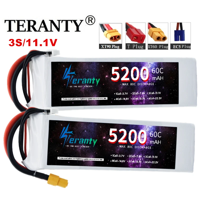 3S 5200mAh 11.1V bateria Lipo 60C z wtyczką XT60 DEANS T XT90 EC5 dla quadcoptera RC FPV dron wyścigowy Drone Hobby