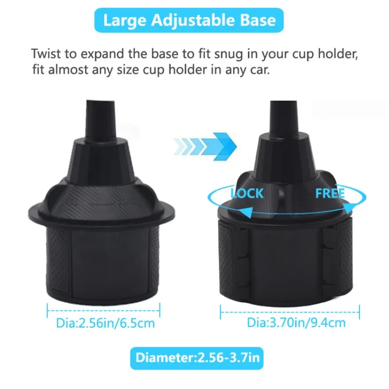 Long Arm Universal 360 Degree Adjustable Cup Holder Cradle for Cell Phone Cup Holder Stand Cradle Car Mount