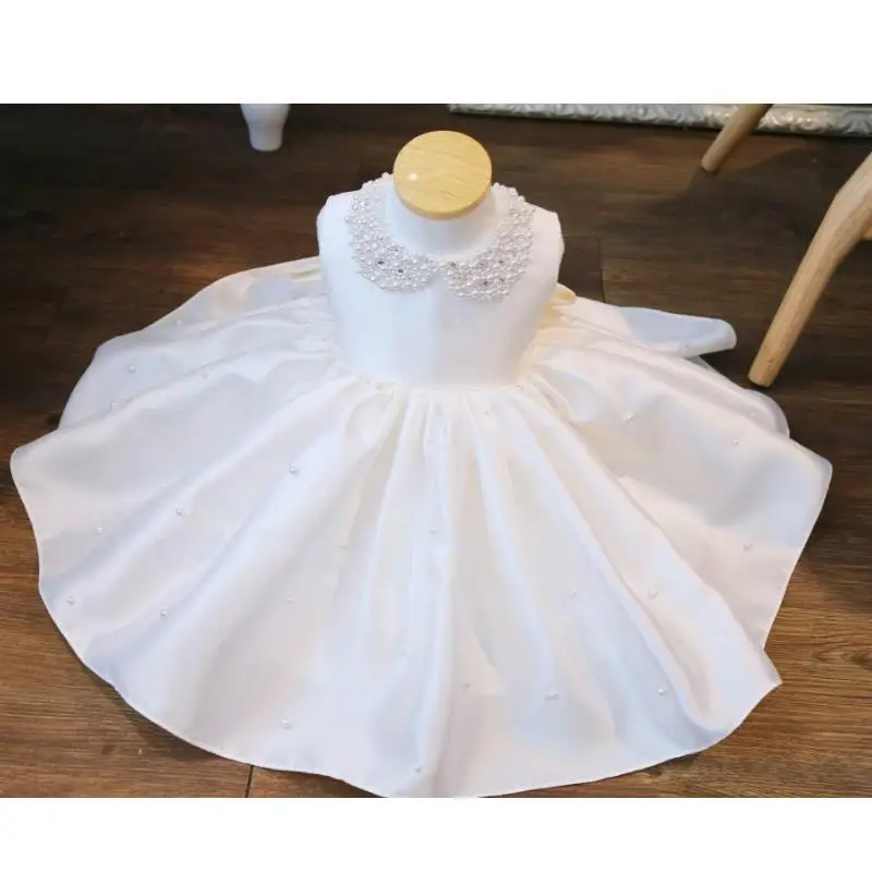 

Платье с цветочным узором для девочек, платье для выступлений на фортепиано на день рождения, белое пышное платье принцессы, летнее короткое модное детское платье для девочек