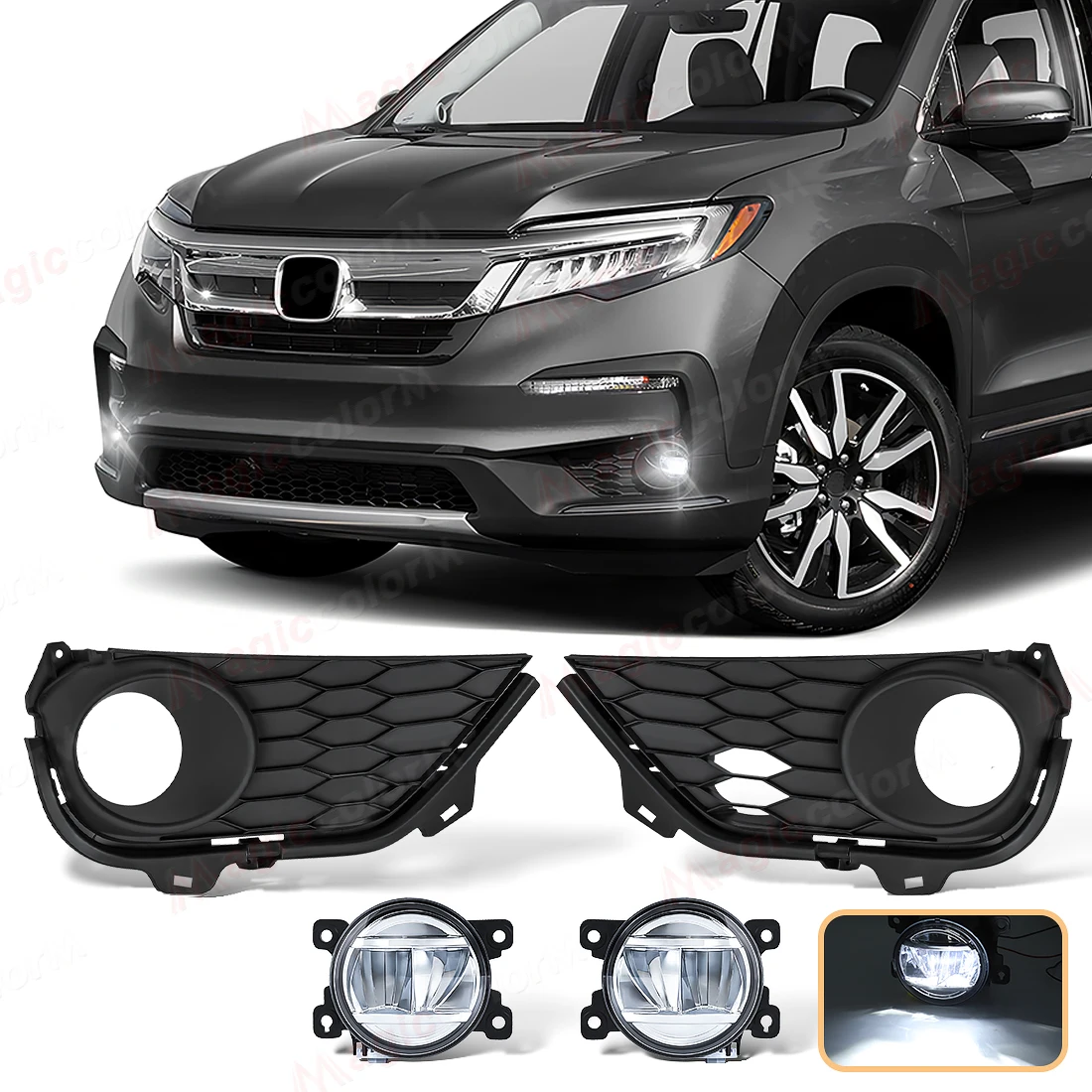 

Для Honda Pilot 2019 2020 2021 2022 светодиодные противотуманные фары переднего бампера противотуманные фары DRL дневные ходовые огни дневные фары автомобильные аксессуары
