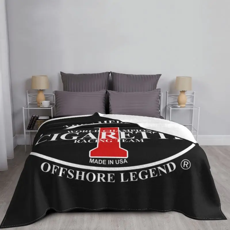 Cigarette Racing Team Logo Speedboats Powerboats Blanket Quilt Bedding Home Decor Skin Friendly Home Decotation