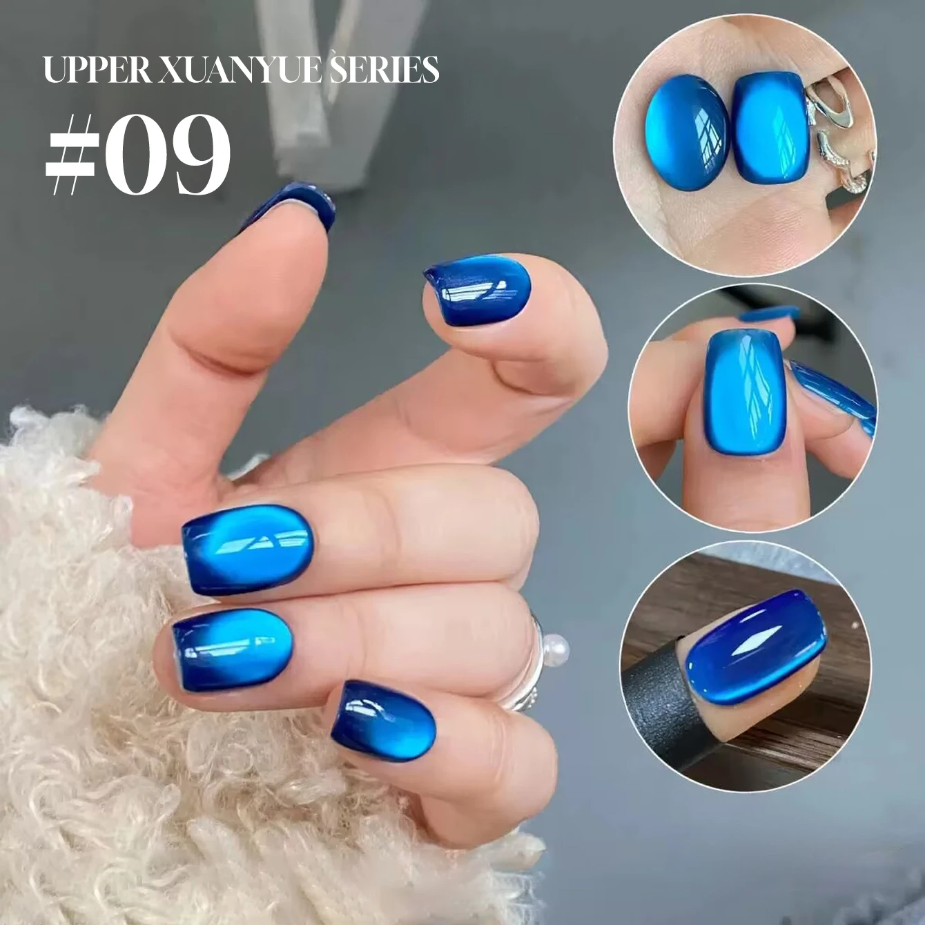

MIANEL1-12pcs 12ML Summer Nails Broken Diamond Nail Polish Fine Crystal Cat Eye Gel Polish Blue Nails Green Nails Nails Supplies