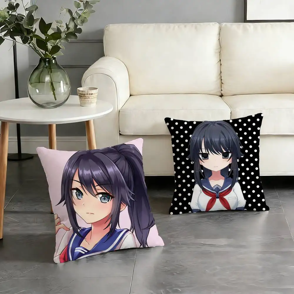 Ayano Aishi Y-Yandere Simulator Pillow Case for Sofa Living Room Home office Decor Protective Cover